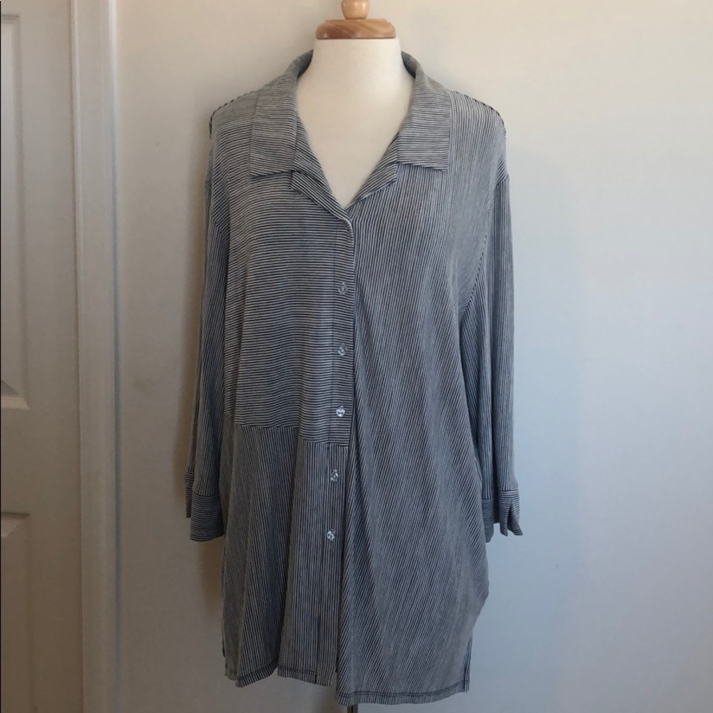 Links Navy & White Striped Top